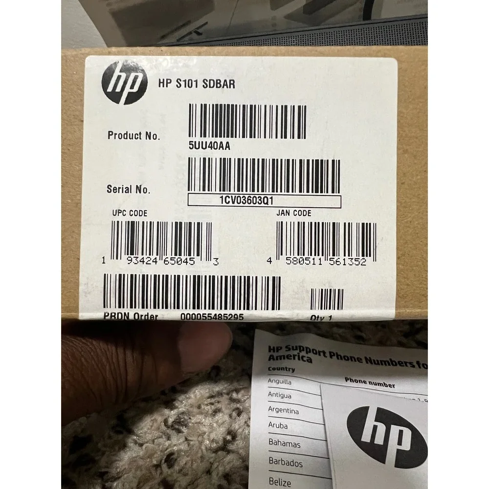 HP S101 Speaker Bar USB Wired Computer Soundbar Black 5UU40AA NEW